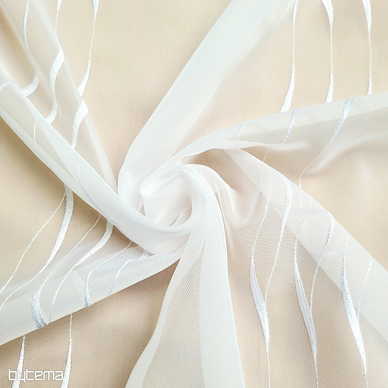 Vyšívaná luxusní záclona bílá GERSTER 195/0001