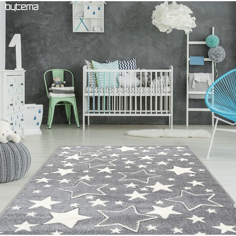Dětský kusový koberec AMIGO 329 Hvězdy-šedý