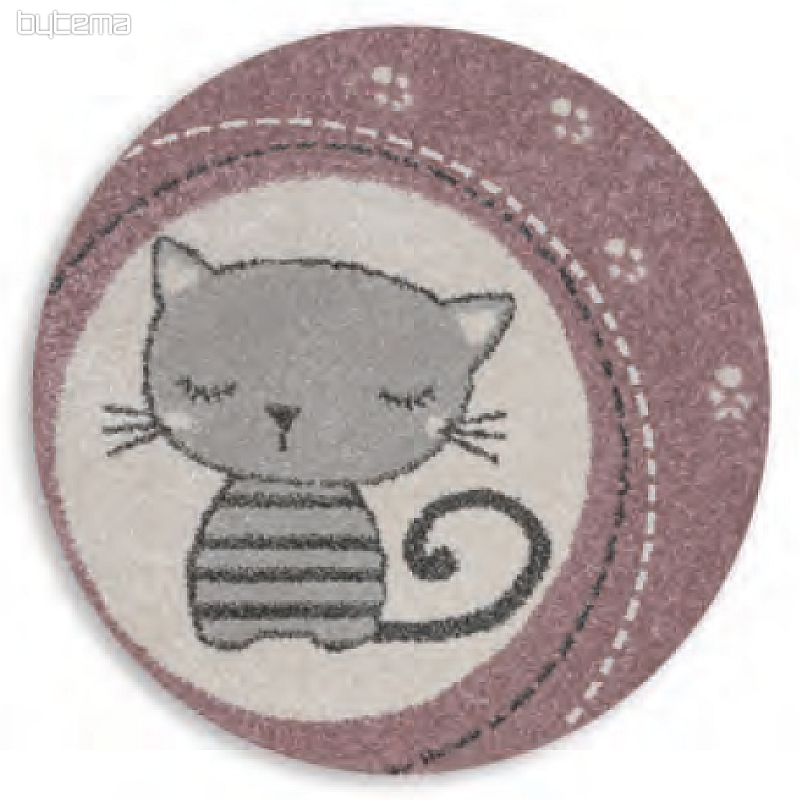 Dětský kulatý koberec ROMA kočky