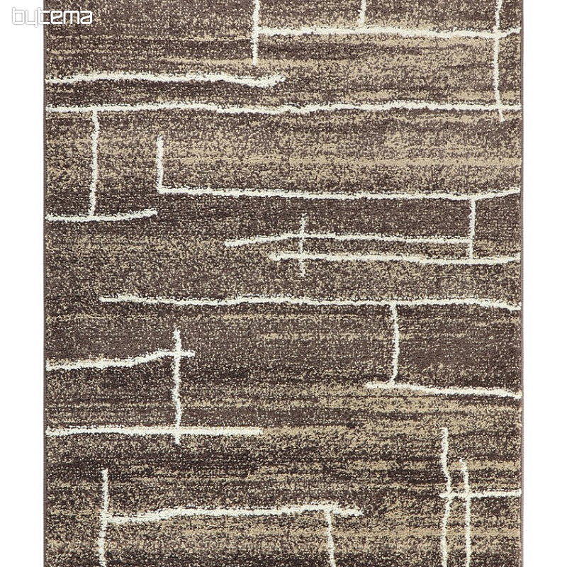 Kusový koberec DOUX malířské plátno čáry hnědý