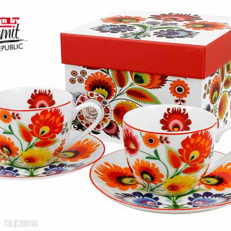 Porcelánové hrnky na espresso set 2 ks Lowic espresso šapo