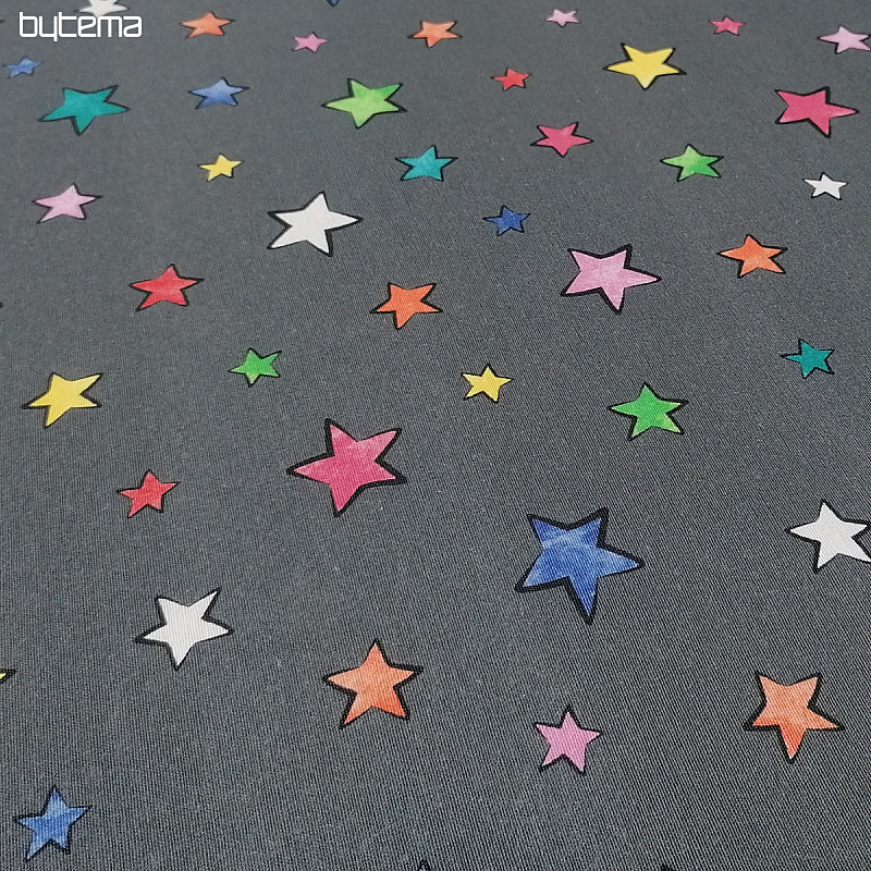 Dekorační látka STARS barevné hvězdy