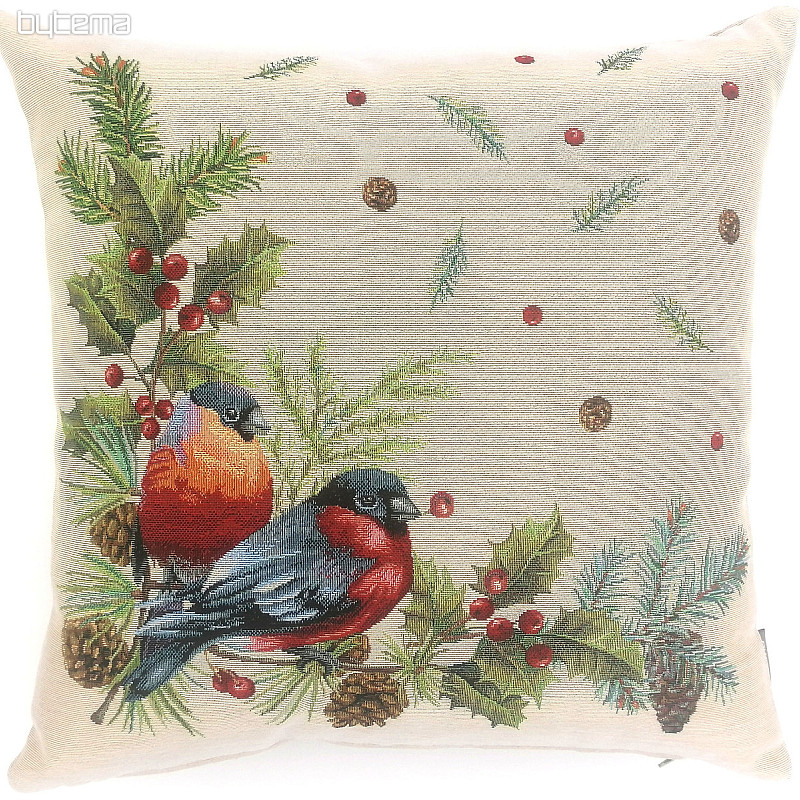 Povlak na vánoční dekorační polštář Ptáček hýl