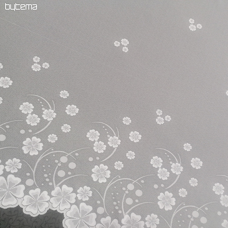 Žakárová záclona A39000 bílé květy