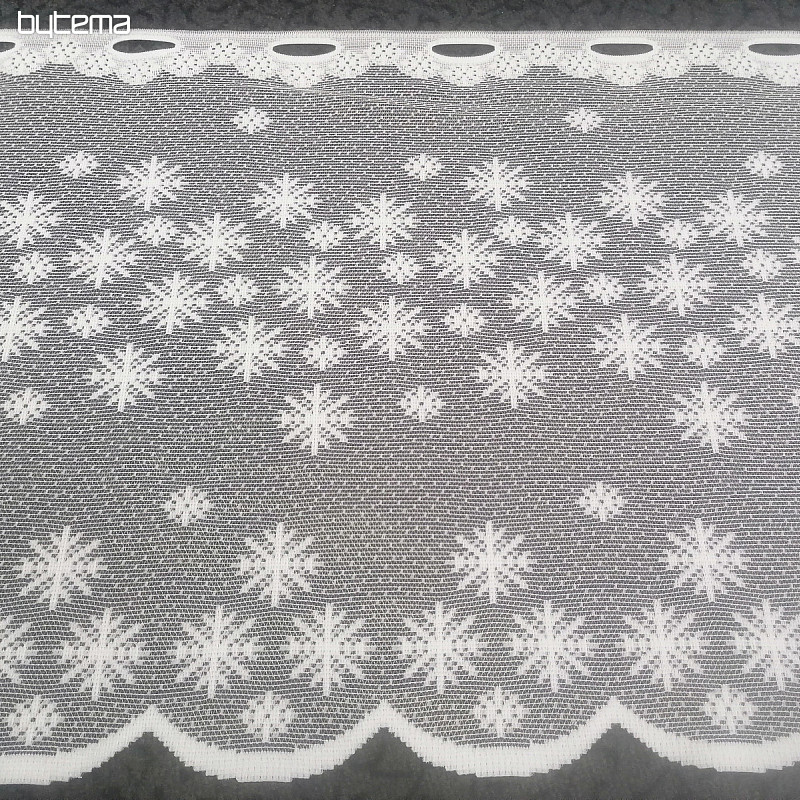 Vánoční žakárová záclona vločky A374704