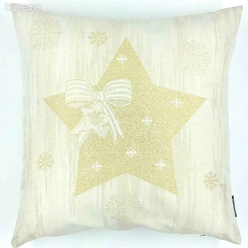 Povlak na vánoční dekorační polštář STAR gold