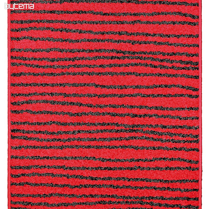 Kusový koberec LOTTO pruhy červená/černá