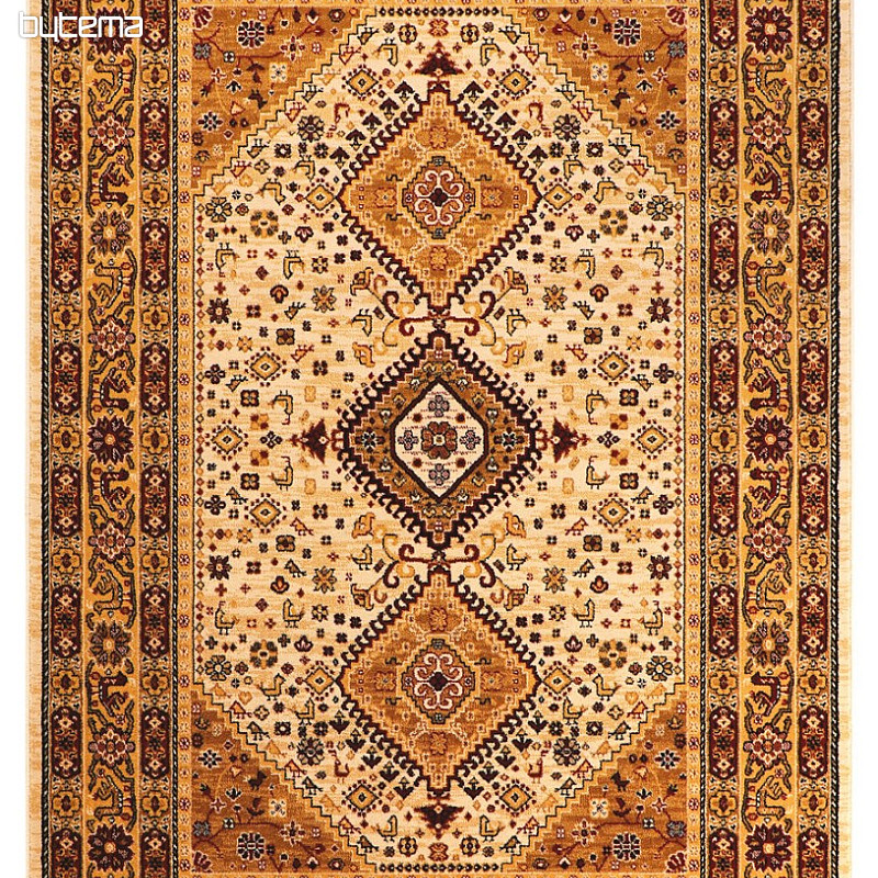 Luxusní vlněné koberec PRAGUE geometrický béžový