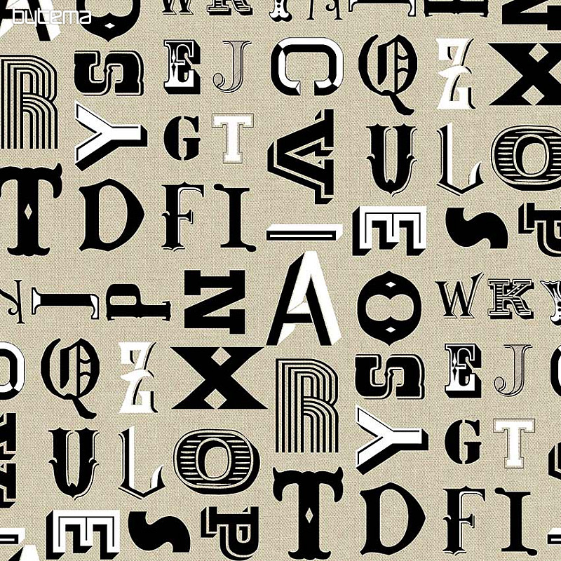 Dekorační látka TYPE písmena