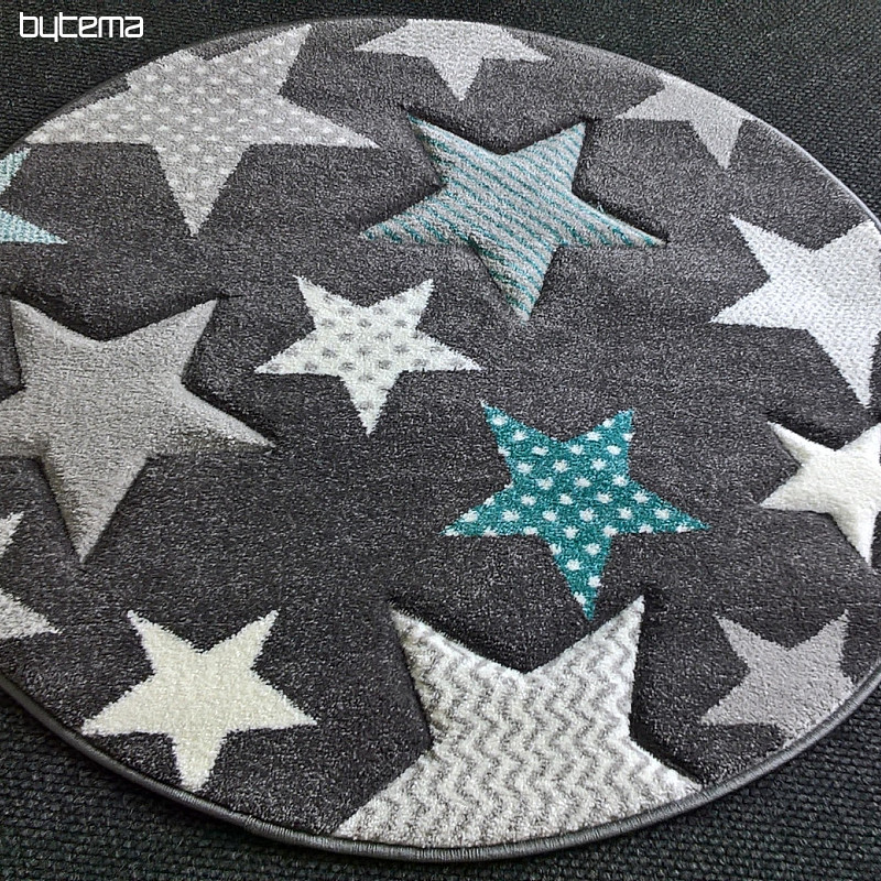 Dětský kulatý koberec PASTEL Hvězdy