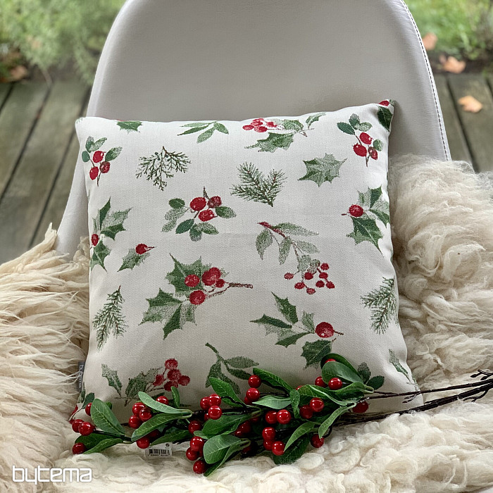 Vánoční dekorační povlak CESMÍNA ZELENÁ - 45 x 45 cm