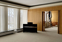 Městys Březová - instalace kolejnic a záclon