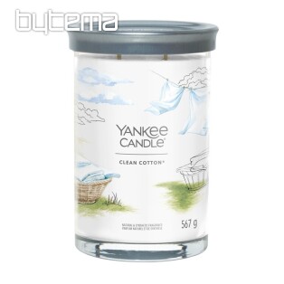 svíčka YANKEE CANDLE vůně CLEAN COTTON TUMBER VELKÝ 2 KNOTY