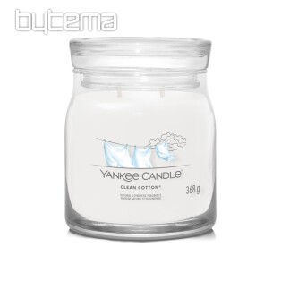 svíčka YANKEE CANDLE vůně CLEAN COTTON SKLO STŘEDNÍ 2 KNOTY