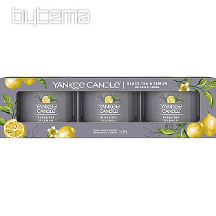 svíčka YANKEE CANDLE vůně BLACK TEA & LEMON SADA 3 kusů