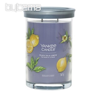 svíčka YANKEE CANDLE vůně BLACK TEA & LEMON TUMBER VELKÝ 2 KNOTY