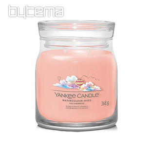 svíčka YANKEE CANDLE vůně WATERCOLOUR SKIES SKLO STŘEDNÍ 2 knoty