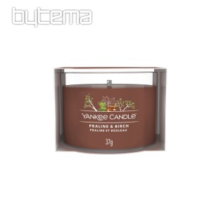 svíčka YANKEE CANDLE vůně PRALINE & BIRCH VE SKLE 37g