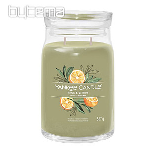 svíčka YANKEE CANDLE vůně SAGE a CITRUS SKLO STŘEDNÍ 2 knoty