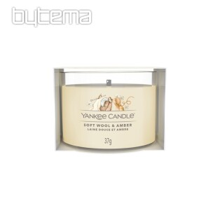 svíčka YANKEE CANDLE vůně SOFT WOOL a ANBER VE SKLE 37g