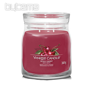 YANKEE CANDLE - BLACK CHERRY SKLO STŘEDNÍ 2 knoty