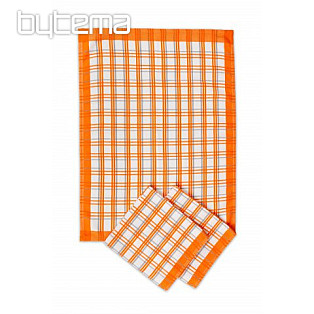 Utěrky Tradiční káro ORANŽOVÉ 3ks