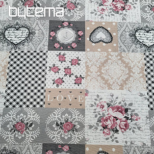 Dekorační látka LIA šedá patchwork