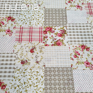 Dekorační látka RŮŽE MARTA patchwork