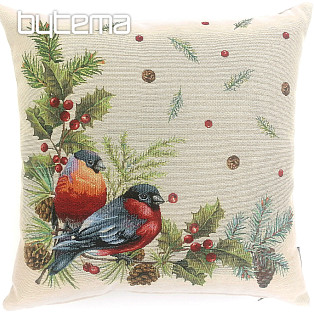Povlak na vánoční dekorační polštář Ptáček hýl