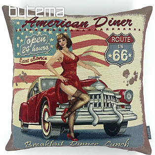 Gobelínový povlak na polštář AMERICAN DINER ROUTE 66