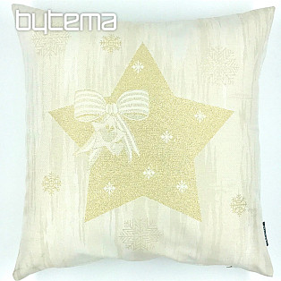 Povlak na vánoční dekorační polštář STAR gold