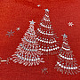Vyšívaný vánoční ubrus červený se stříbrnými hvězdami
