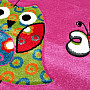Dětský kusový koberec SOVY a SOVIČKY růžový