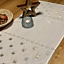 Vyšívaný vánoční ubrus bílý s hvězdami
