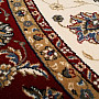 Vlněný kulatý koberec ORIENT krémový, bordo lem