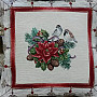 Povlak na vánoční dekorační polštář COUNTRY vánoce ptáčci