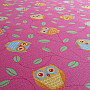 Dětský koberec v metráži SOVY happy owl růžové