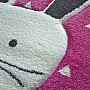 Dětský kulatý koberec PASTEL Zajíček růžový