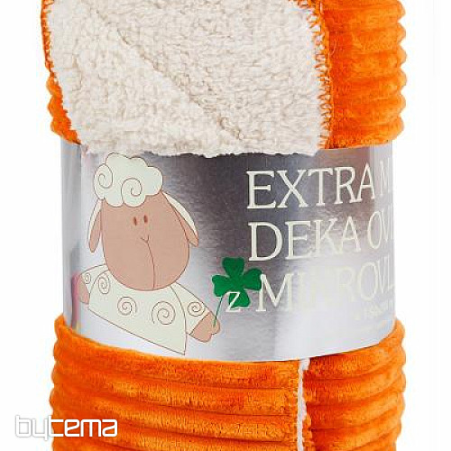 deka z mikrovlákna EXTRA MĚKKÁ OVEČKA manžestr - rezavá