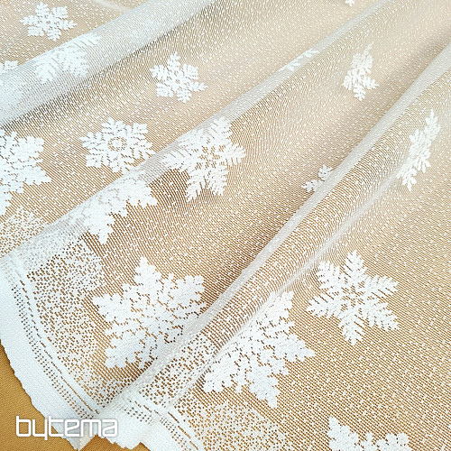 VÁNOČNÍ žakárová záclona VLOČKY II