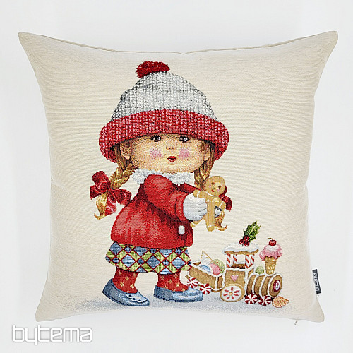 Vánoční gobelínový povlak HOLČIČKA S HRAČKOU