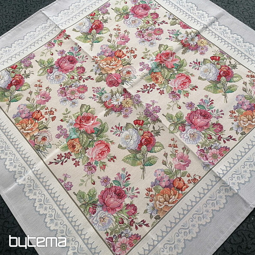 Gobelínové ubrusy a šály Kytice