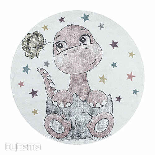 Luxusní dětský kusový koberec FUNNY DINOSAURUS RŮŽOVÝ