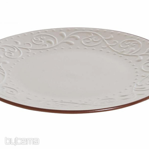 Talíř mělký BEIGE RELIEF 27.5x2cm béžový