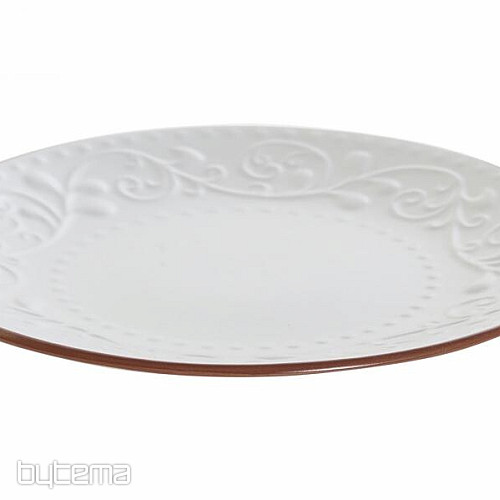 Talíř dezertní WHITE RELIEF 21x2.5cm bílý