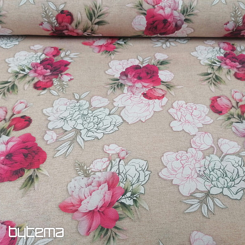 Dekorační látka Růže Geraldina 3D