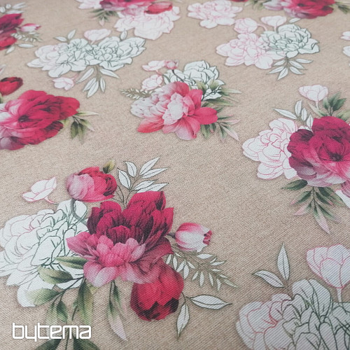 Dekorační látka Růže Geraldina 3D