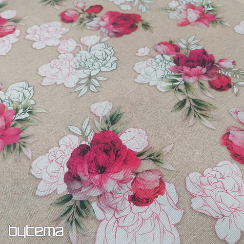 Dekorační látka Růže Geraldina 3D