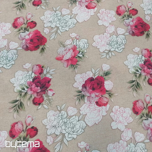 Dekorační látka Růže Geraldina 3D