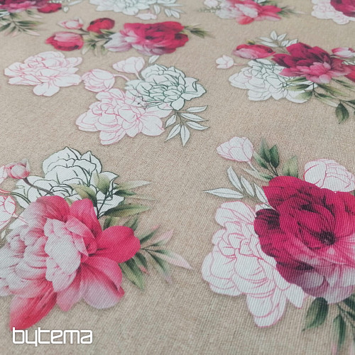 Dekorační látka Růže Geraldina 3D